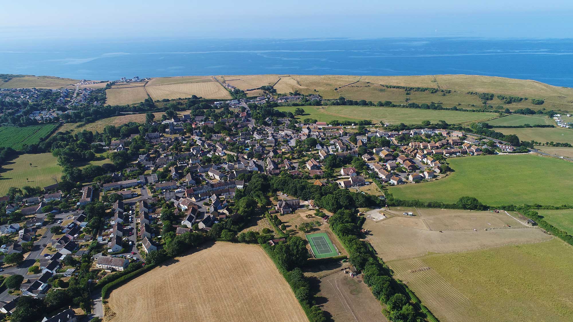 Burton Bradstock drone looking south